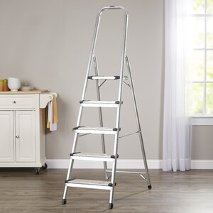 Wayfair Basics 6 ft. Aluminum Step Ladder with 225 lb. Load Capacityu00a0