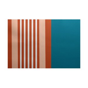 Bartow Blue/Orange Indoor/Outdoor Area Rug