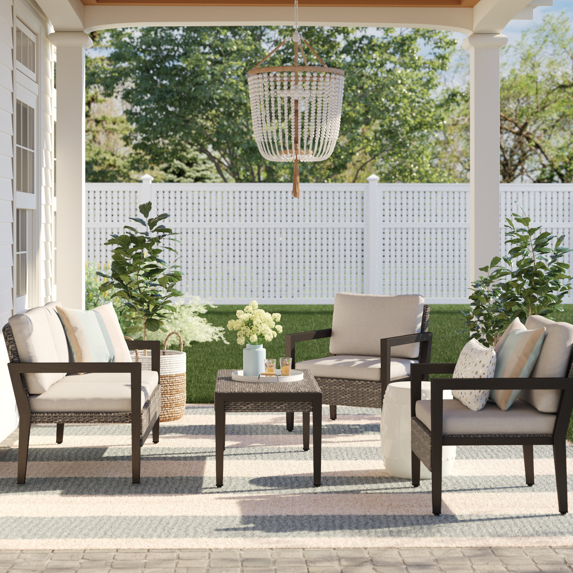 mirando 4 piece sofa set with cushions