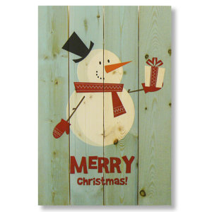 4 Piece Wile E. Wood Merry Christmas Snowman Graphic Art Set