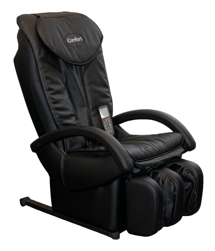 Faux Leather Reclining Massage Chair with Ottoman & Reviews