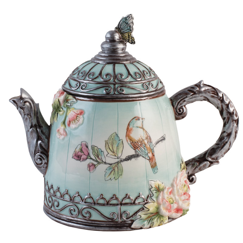 Fitz and Floyd English Garden 2 Qt. Ceramic Teapot & Reviews Wayfair