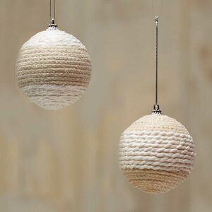 2 Piece Twine Ball Ornament Set