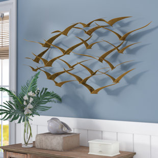 Flock Of Birds Wall Decor Wayfair Beautiful Patterned Metal Flocking Birds Wall Decor