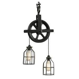 Barn Pulley 2-Light Cascade Pendant