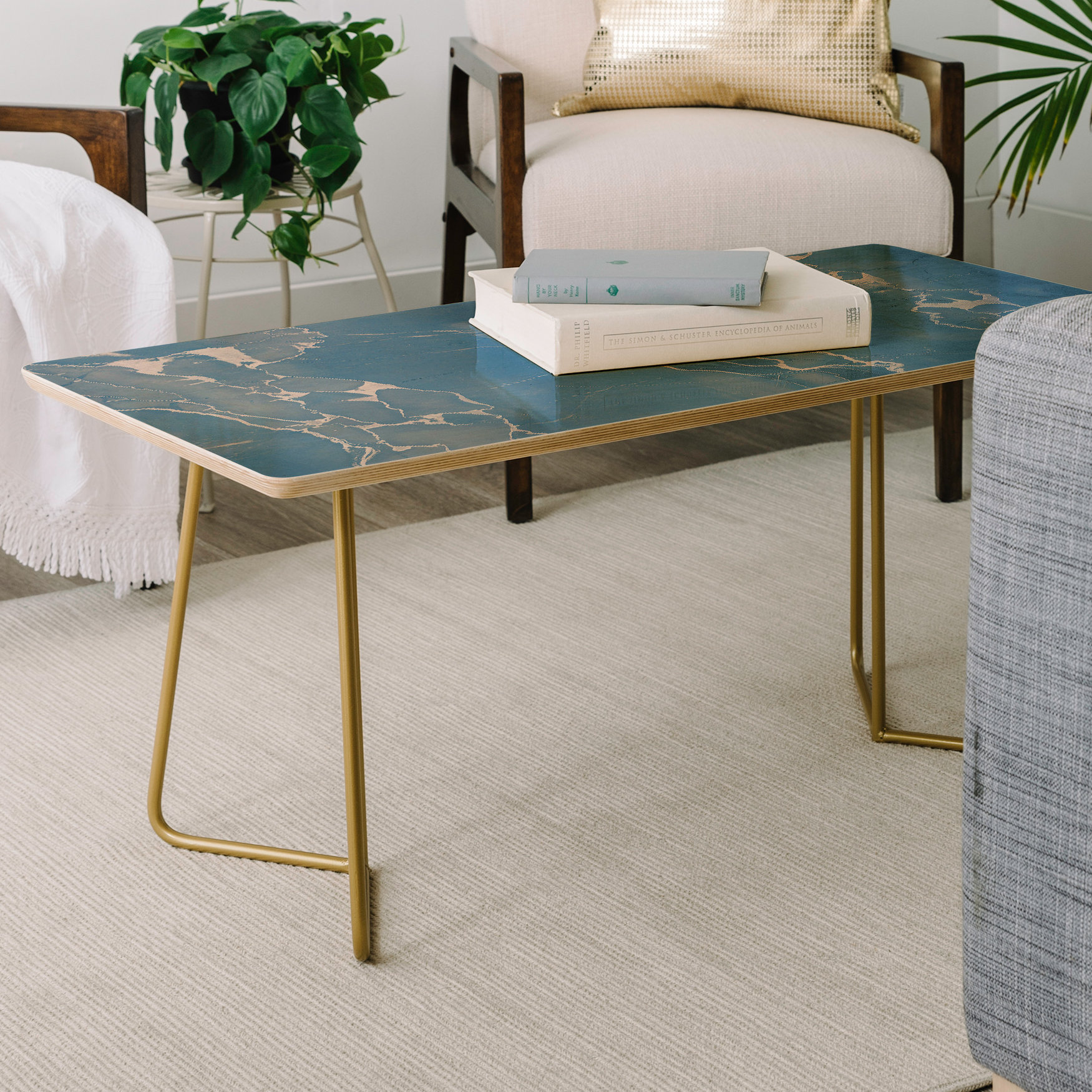 East Urban Home Emanuela Carratoni Sky Marble Coffee Table Wayfair