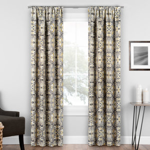 Geometric Blackout Rod Pocket Single Curtain Panel