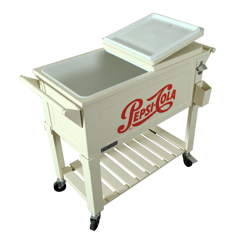 Permasteel 80 Qt. Pepsi Antique Patio Rolling Cooler & Reviews | Wayfair