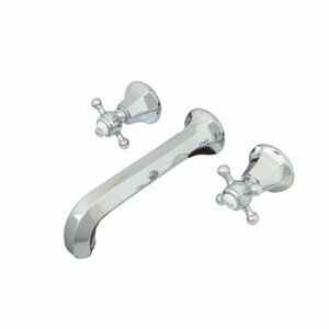 Wall Mounted Sink Faucet with Double Buckingham Cross Handles