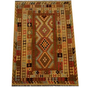 Kilim Hand-Woven Rust Area Rug