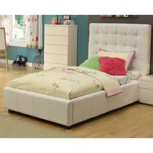 Athens Twin Upholstered Storage Platform Bed by At Home USA