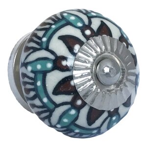 Handpainted Edelweiss Flower Drawer/Door Round Knob