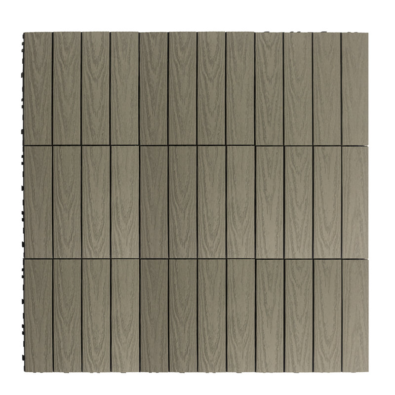 NewTechWood Naturale Composite 12" x 12" Interlocking Deck Tiles in