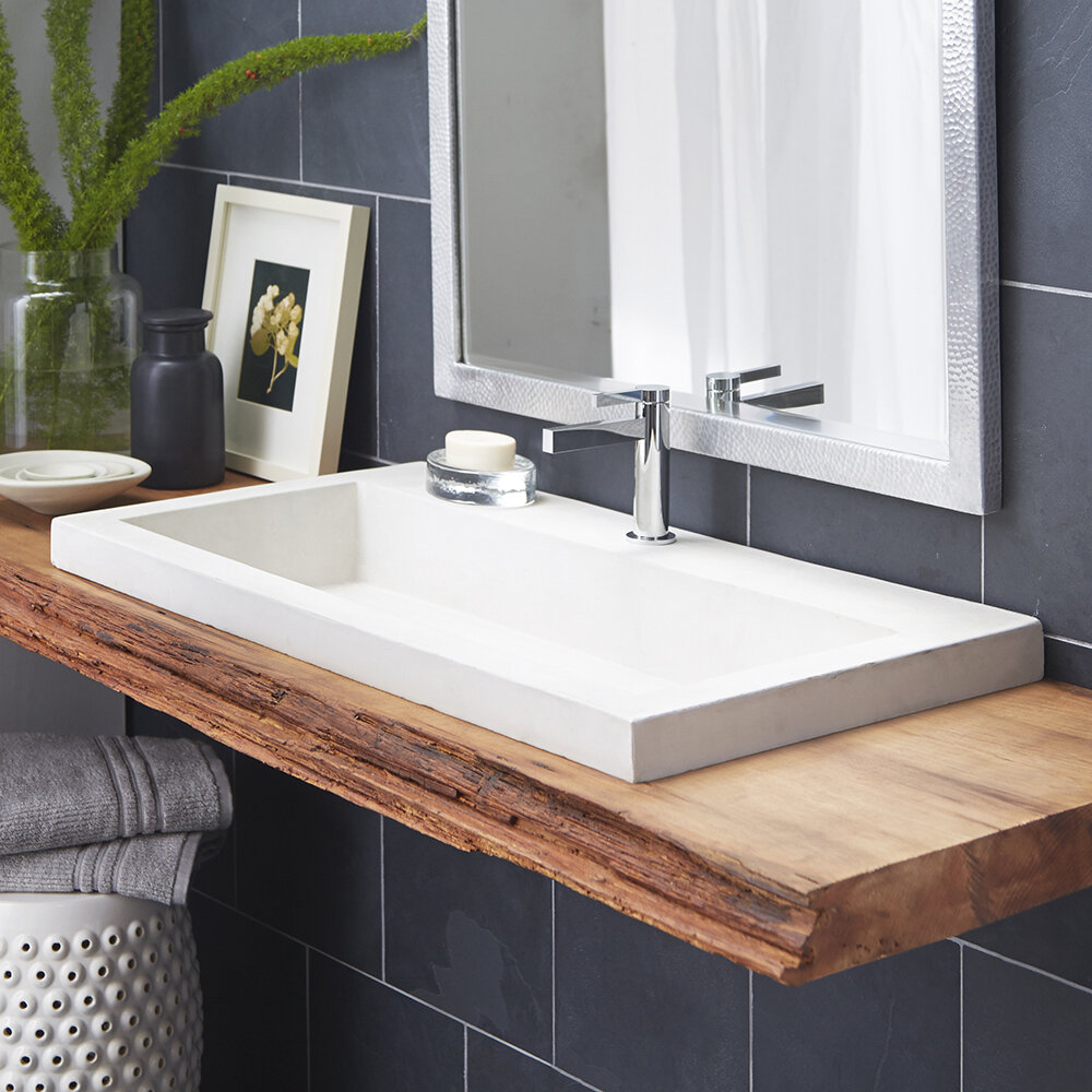 Native Trails Trough Stone Rectangular Drop In Bathroom Sink And Reviews