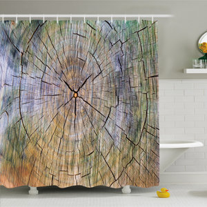 Rustic Home Rings of Wood Growth Inner Tree Body Branch Whorls Design Shower Curtain Set