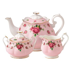 New Country Roses 3 Piece Teapot Set