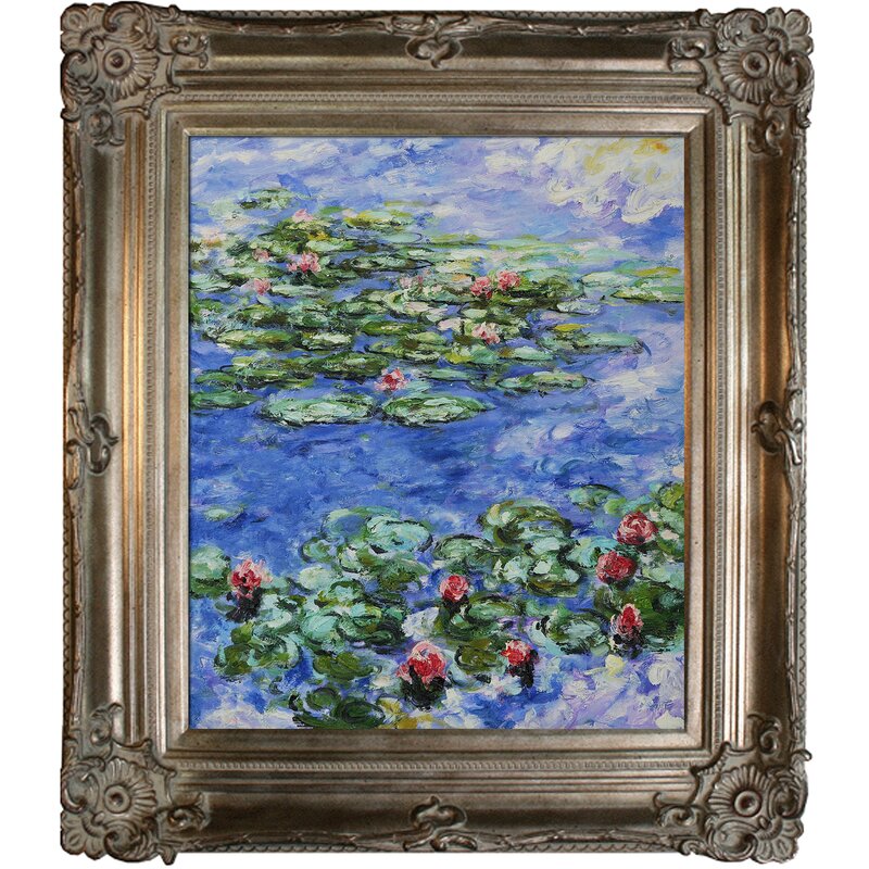 Tori Home Water Lilies by Claude Monet Framed Painting & Reviews | Wayfair