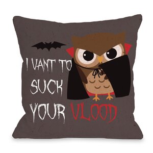 Vlood Sucking Owl Throw Pillow