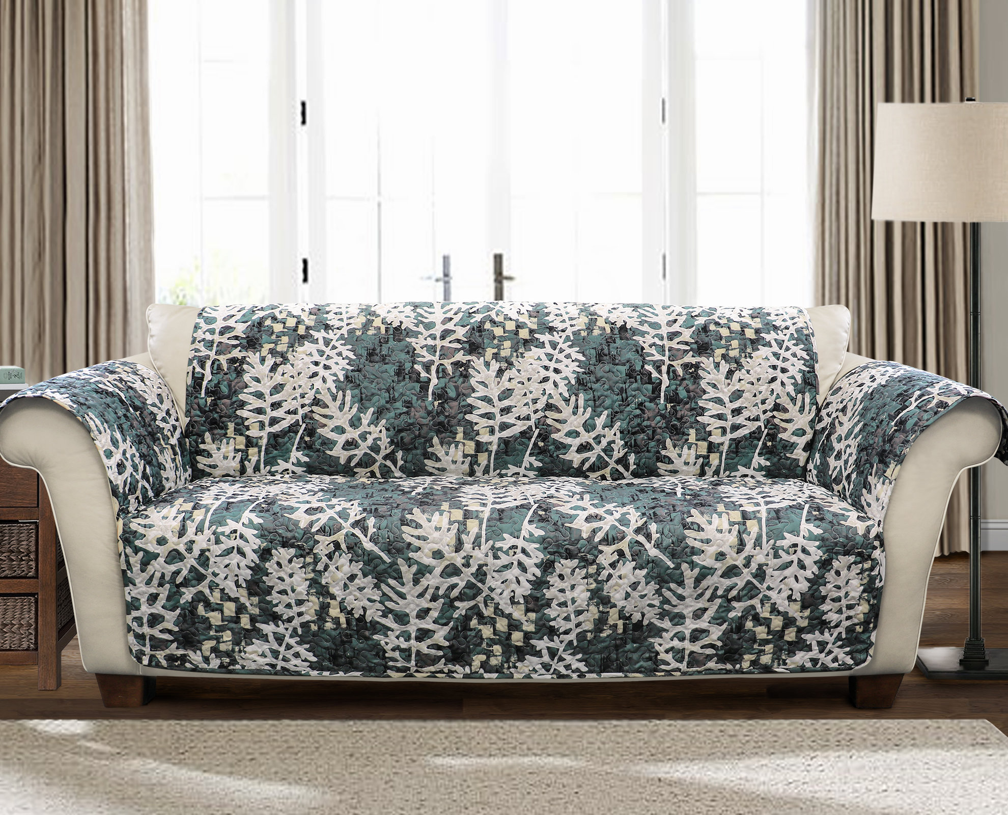 Millwood Pines Caballero Leaves Box Cushion Sofa Slipcover Wayfair