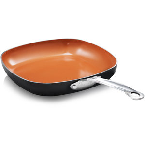 Gotham Steel Square Shallow Pans - More Cooking Surface Non-stick Copper
