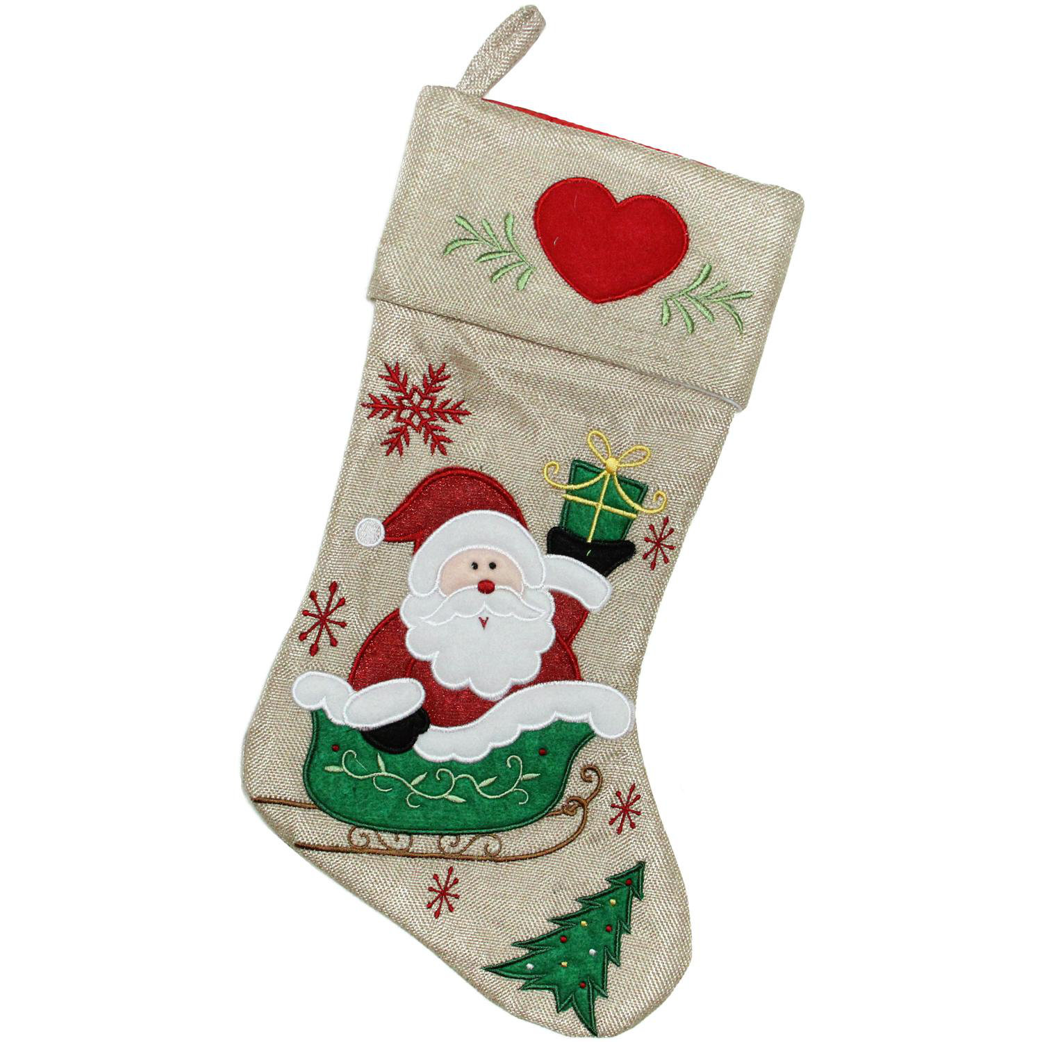 the holiday aisle burlap santa claus in sleigh embroidered christmas stocking wayfair - Embroidered Christmas Stocking the holiday aisle burlap santa claus in sleigh embroidered christmas stocking wayfair - Embroidered Christmas Stocking