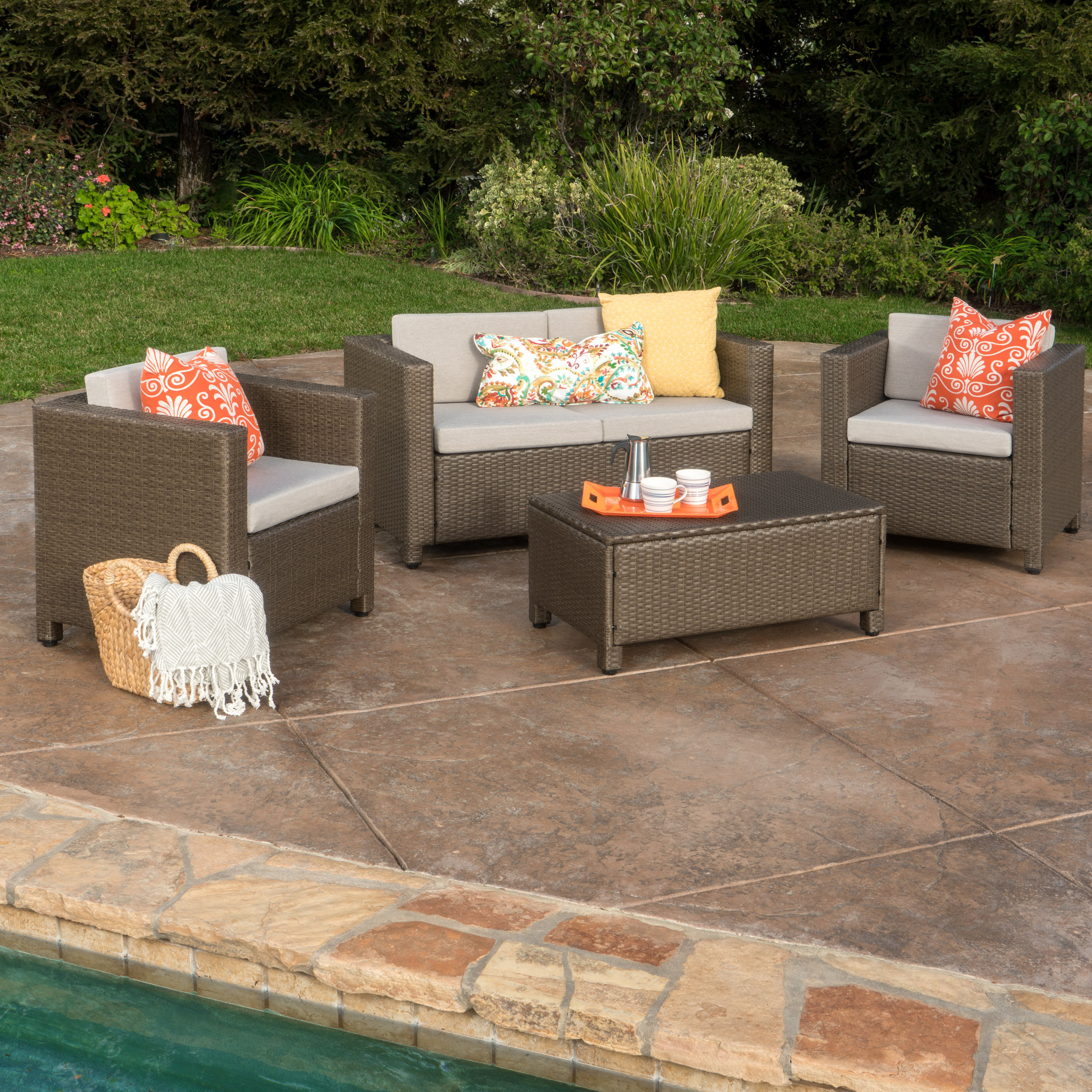Mercury Row Ka 4 Piece Rattan Sofa Set With Cushions Reviews Mercury Row Ka 4 Piece Rattan Sofa Set With Cushions Reviews Wayfair
