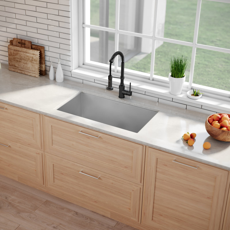Kraus Pax™ 31" x 18" Undermount Kitchen Sink with Drain ...