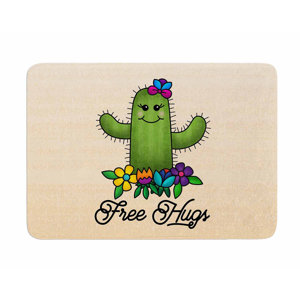 Free Hugs Cactus by Noonday Design Memory Foam Bath Mat