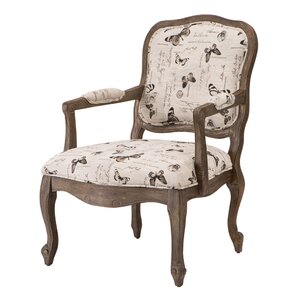 Monroe Camel Back Wood Armchair