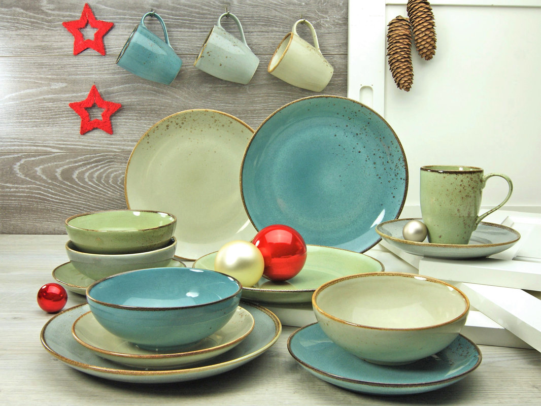 Creatable Nature 16 Piece Dinnerware Set with Mug, Service for 4