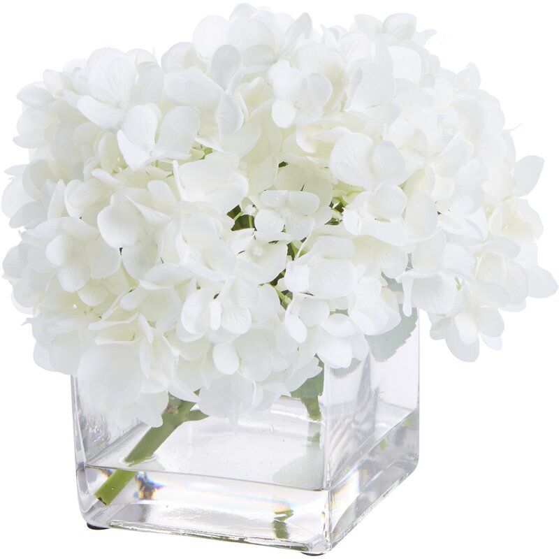 Faux White Hydrangea Arrangement & Reviews 