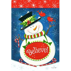 Snowman Believe Garden flag