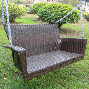 Barnet Contemporary Resin Wicker Porch Swing