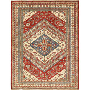 Farmhouse Rugs Birch Lane One Of A Kind Alayna Hand Knotted 7 X 9 Wool Red Beige Area Rug