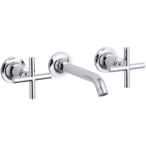 Purist Widespread Wall-Mount Bathroom Sink Faucet Trim with 6-1/4