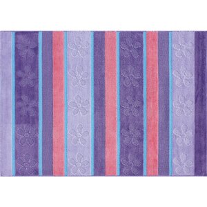 Flower Stripe Purple/Pink Area Rug
