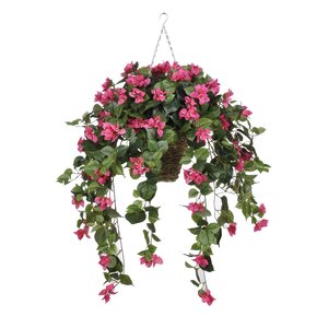 Artificial Bougainvillea Hanging Plant in Square Basket