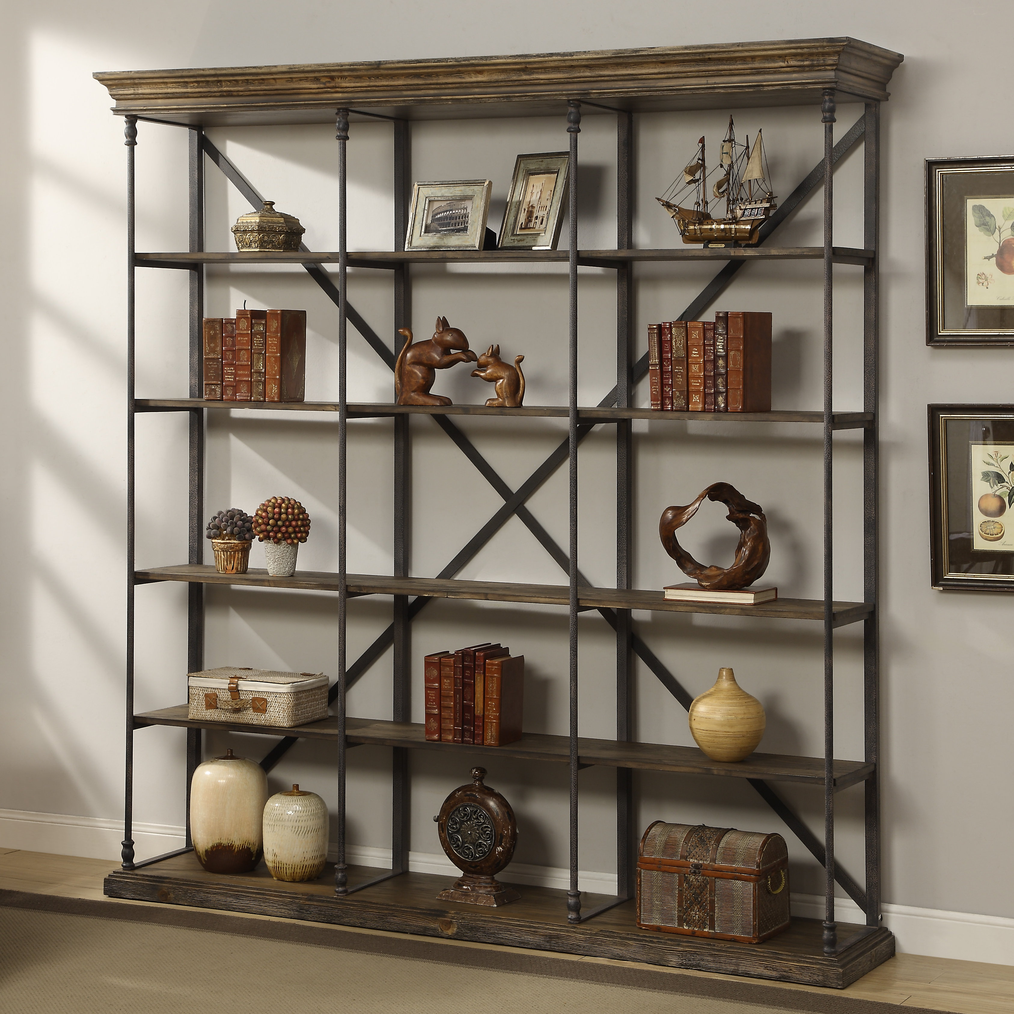 Coast To Imports Large Etagere Bookcase Reviews Wayfair
