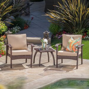 Springboro 3 Piece Chat Set with Cushions