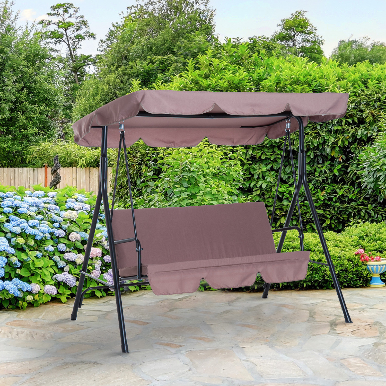 Freeport Park Higham Steel Fabric Outdoor Canopy Porch Swing Freeport Park Higham Steel Fabric Outdoor Canopy Porch Swing Reviews Wayfair