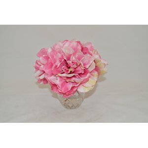 Pink Peonies in Etched Glass Vase