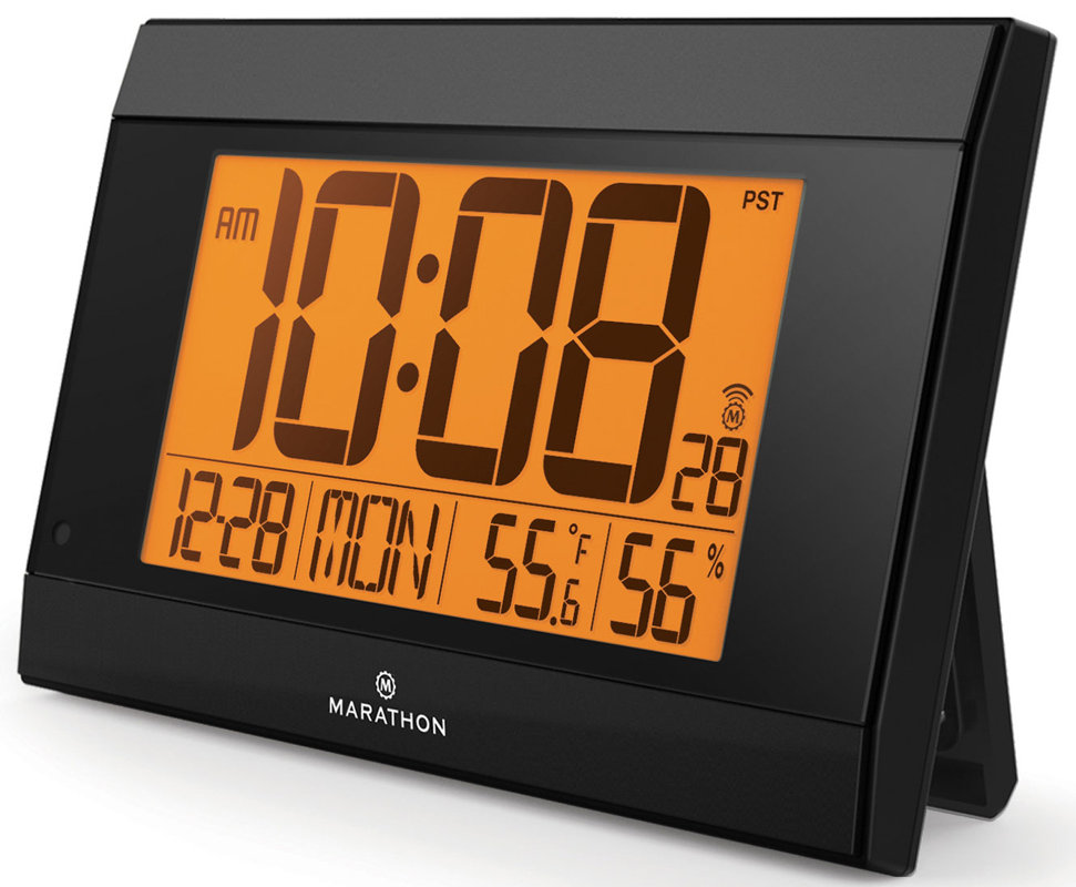 Latitude Run Starrett Atomic Digital Wall Clock With AutoNight Light