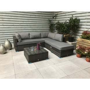 Grey Rattan Garden Furniture Wayfair Co Uk Saffy 5 Seater Rattan Sofa Set