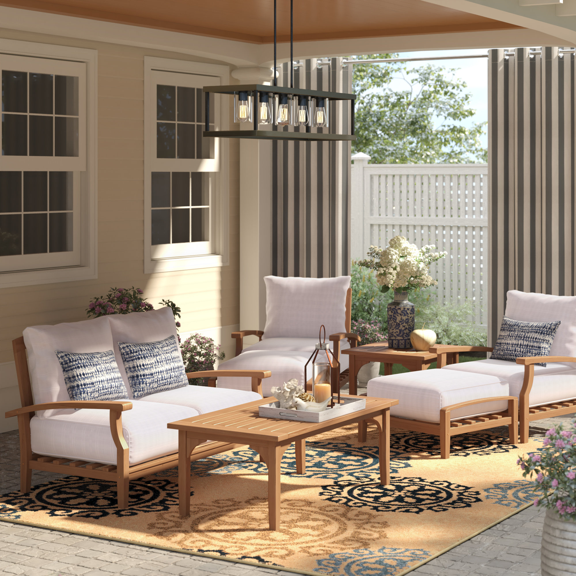Birch Lane Heritage Summerton 7 Piece Teak Sofa Seating Group With Birch Lane Heritage Summerton 7 Piece Teak Sofa Seating Group With Cushions Reviews