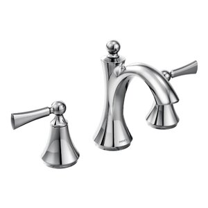 Wynford Double Handle Widespread Bathroom Faucet with Drain