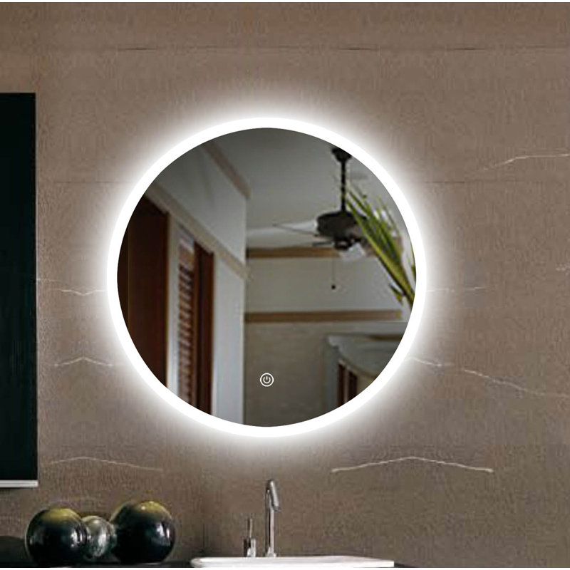 Orren Ellis Chenut Mordern Contemporary Frameless Lighted Bathroom