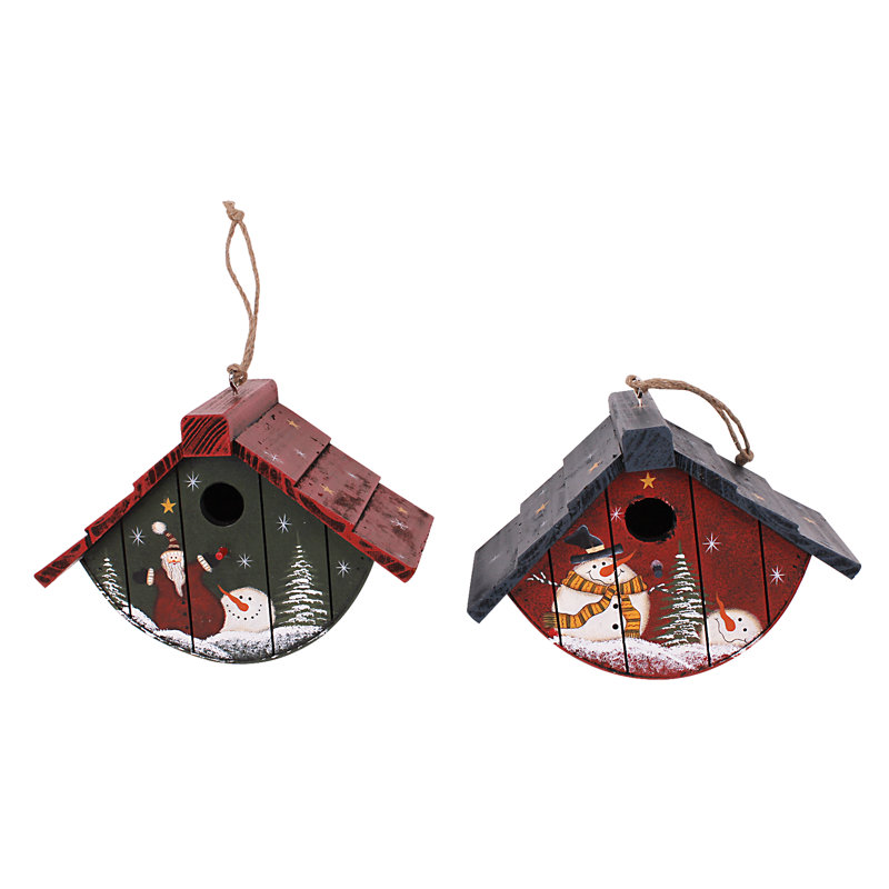christmas gift holiday 2 piece hand painted birdhouse christmas decoration set - Bird House Christmas Decoration christmas gift holiday 2 piece hand painted birdhouse christmas decoration set - Bird House Christmas Decoration