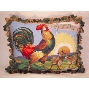 Rooster Wool Throw Pillow