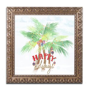 'Xmas Palm Trees' Framed Graphic Art Print