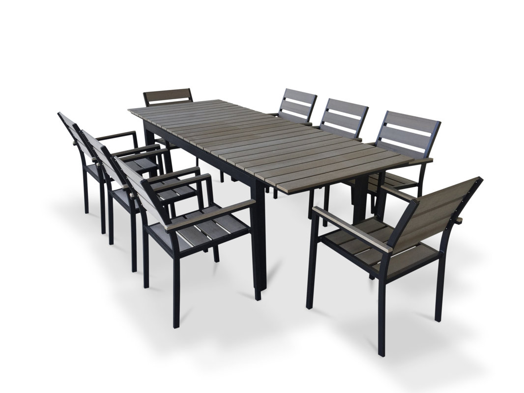 Urban Furnishings 9 Piece Extendable Outdoor Dining Set & Reviews Wayfair